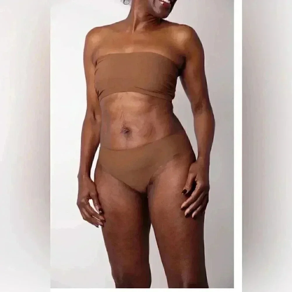 NWT lot of 2 Nubian skin classic high waist stretch cinnamon panty underwear S